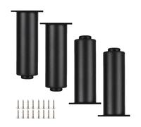 SZLXJMFL Patas Muebles Regulables Negras, 4 Piezas Pata para Armario metálico Patas para mesas Altas Pies de Sofá Aleación Aluminio | Acabado Anodizada Pata Cama Altura: 6-40cm 40cm/15.7"