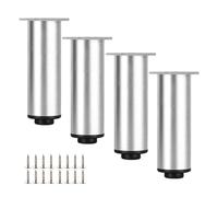SZLXJMFL Patas Muebles Regulables Plata, 4 Piezas Pata para Armario metálico Patas para mesas Altas Pies de Sofá Aleación Aluminio | Acabado Anodizada Pata Cama Altura: 6-40cm 40cm/15.7"