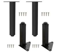 SZLXJMFL Patas para mesas Altas, 4 Piezas Metal Pata para Mueble Negro Pata Sofá Patas de Cama Aleación Aluminio | Acabado Anodizada Pies de Metal Altura: 6-60cm para Oficina 37cm/14.6"