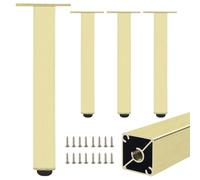 SZLXJMFL Patas para mesas Altas, 4 Piezas Metal Pata para Mueble Oro Pata Sofá Patas de Cama Aleación Aluminio | Acabado Anodizada Pies de Metal Altura: 6-60cm para Oficina 37cm/14.6"
