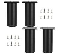 SZLXJMFL Patas para Muebles 10 cm, 4 Piezas Patas Muebles Cocina Patas Mesa Negro Pata Mesa Escritorio Pies de Sofá Aleación Aluminio | Acabado Anodizada Pies de Metal Altura: 6-40cm Baño 10cm/4"