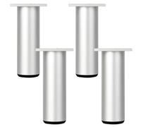 SZLXJMFL Patas para Muebles metalicas, 4 Piezas Patas de Cama Regulables Gabinete Pies Plata para Muebles Pies de Sofá Aleación Aluminio | Acabado Anodizada Pies de Metal Altura: 6-40cm Baño 18cm/7"