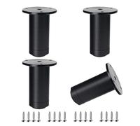SZLXJMFL Patas para Muebles Negras 8 cm, 4 Piezas Patas de Mesa metalicas Pata para Muebles de Cocina Pies de Sofá Aleación Aluminio | Acabado Anodizada Pies Cama Altura: 8-25cm 8cm/3.1"