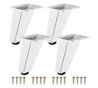 SZLXJMFL Patas para Muebles Regulables en Altura, 4 Piezas Patas Mueble TV Blanco Pata Mesa Centro Metal Pies de Sofá Aleación Aluminio | Acabado Pintado Pata de Mesa Altura: 8-10cm 9cm/3.5"