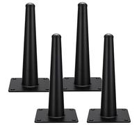 SZLXJMFL Pies de Mesa Conicas Soportes, 4 Piezas Pies de Muebles Patas para Mesa Centro Negro Patas Armario Acero Laminado en Frío | Superficie Anodizada Pata Cama Altura: 10-35cm 17cm/6.7"