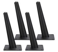 SZLXJMFL Pies de Mesa de Metal, 4 Piezas Pies de Muebles Soportes Patas para Mesa Centro Negro Patas Armario Acero Laminado en Frío | Superficie Anodizada Pata Cama Altura: 10-35cm 15cm/6"