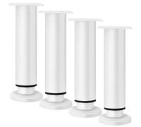 SZLXJMFL Pies de Muebles Blanco, 4 Patas de Muebles Redondo Ajustables Acero Laminado en Frío |Proceso de Pintura al Horno Altura:8-25cm Pata del Armario Muebles 25cm/9.8"