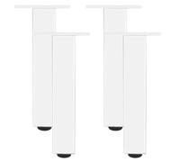 SZLXJMFL Pies de Muebles Blanco, 4 Piezas Cuadrado Pies para Muebles Ajustable Aleación de Aluminio | Acabado Anodizada Patas para Sofá 6-60cm Patas de Mesa-25cm/9.8"