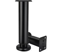 SZLXJMFL Pies de Muebles Negro, 4 Patas de Muebles Redondo Ajustables Acero Laminado en Frío |Proceso de Pintura al Horno Altura:8-25cm Pata del Armario Muebles 25cm/9.8"