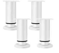 SZLXJMFL Pies para Mesa Blanco 18cm, 4 Patas de Muebles Redondo Ajustables Acero Laminado en Frío |Proceso de Pintura al Horno Altura:8-25cm Pata para Mesa 18cm/7"