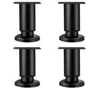 SZLXJMFL Pies para Mesa de Cocina, 4 Pies de Muebles Redondos Negro Acero Laminado en Frío |Proceso de Pintura al Horno Altura:8-25cm Pata del Armario Patas para Sofá 8cm/3.1"