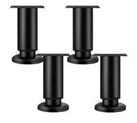 SZLXJMFL Pies para Muebles Baja, 4 Patas de Muebles Redondo Ajustables Acero Laminado en Frío |Proceso de Pintura al Horno Altura:8-25cm Pata del Armario Negro 12cm/4.7"