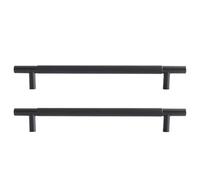 SZLXJMFL Tiradores Cocina 160mm, 2 Pcs Tiradores para Mueble Sólido de Aleación de Aluminio | Anodizado, Tiradores Armarios Distancia de Agujero: 96-320 mm Negro Tirador para Cajón 160mm/6.3in