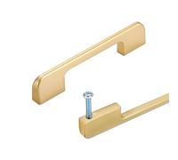 SZLXJMFL Tiradores de Puertas de Cocina Modernos 128 mm espacio de agujero, 2 piezas Tiradores Armarios Dorado Aluminio Sólido | Superficie Anodizada Manijas de Proa Tiradores de Muebles 128mm/5in