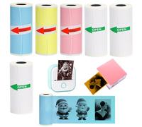 SZMILAIDUO - Rollo de papel adhesivo térmico colorido para mini impresora Phomemo T02/M02/M02S Pro, papel adhesivo HD para impresora fotográfica portátil sin tinta para imprimir notas