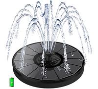 SZMP Fuente solar 2026, bomba solar para estanque, 3,5 W, batería de 2000 mAh, funciona en días turbios, bomba de agua flotante con 8 efectos y 4 tubos fijos para jardín, baño de pájaros