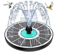 SZMP Fuente Solar, 3.5W Bomba Solar para Estanque Fuentes, Sin Batería, 7 Boquillas & 4 Fijadores Solare Fuente para Baño de pájaros, Pecera, Estanque Decoración de Jardín (Blanco)