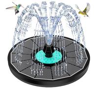 SZMP Fuente Solar, 3.5W Bomba Solar para Estanque Fuentes, Sin Batería, 7 Boquillas & 4 Fijadores Solare Fuente para Baño de pájaros, Pecera, Estanque Decoración de Jardín (Negro)