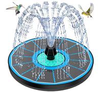SZMP Fuente Solar, 3.5W Bomba Solar para Estanque Fuentes, Sin Batería, 7 Boquillas & 4 Fijadores Solare Fuente para Baño de pájaros, Pecera, Estanque Decoración de Jardín (Azul)