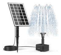 SZMP Fuente Solar, 3.5W Fuente de Jardín, Solar Fuente con 8 Boquillas, 3M Cable para Estanque de Jardín, Baño para Pájaros, Piscina, Césped