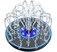 SZMP Fuente Solar, 3.5W LED Bomba de Fuente de Energía Solar, Funciona de Noche, 7 Boquillas & 4 Fijadores Solare Fuente para Baño de pájaros, Pecera, Estanque Decoración de Jardín (Blanco)