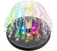 SZMP Fuente Solar, 3.5W LED Bomba Solar para Estanque Fuentes, Funciona de Noche, 7 Boquillas & 4 Fijadores Solare Fuente para Baño de pájaros, Pecera, Decoración de Jardín (Colorido)