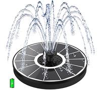 SZMP Fuente Solar con 2000mAh Batería, 2026 Nuevo 3.5W Bomba de Agua Solar - Trabajar en días Nublados - 8 Boquillas y 4 Fijadores, para Estanque de Jardín Fuente, Baño para Pájaros, Piscina