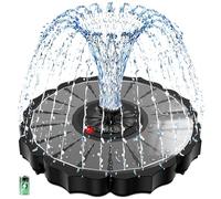 SZMP Fuente Solar con Indicador de Batería & 2000mAh, 3.5W Bomba de Agua Solar Vidrio 2026 Actualización, 8 Boquillas y 4 Fijadores, para Estanque de Jardín Fuente, Baño para Pájaros, Exterior