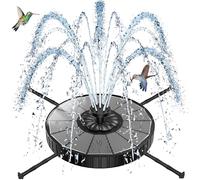 SZMP Fuente Solar Jardin Exterior 2026 Nuevo, 3.5W Bomba de Agua con 8 Boquillas & 4 Fijadores, 3 Alturas de Chorro, Fuente Solar Flotante para Estanque, Decoración de Jardín, Baños para Pájaros