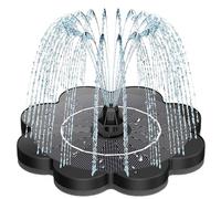 SZMP Fuente Solar Jardin Exterior 3.5W, 2025 Nuevo Vidrio Panel Bomba de Agua Solar, 8 Boquillas & 4 Fijadores para Estanque de Jardín Fuente, Baño para Pájaros, Piscina, Circulación de Agua (Negro)