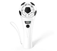 SZO Ventilador portátil de mano de la Copa del Mundo 2026, mini ventilador de pelota de fútbol con pantalla digital LED de 1 a 199, velocidad continua, 3 W, recargable por USB, ventilador personal