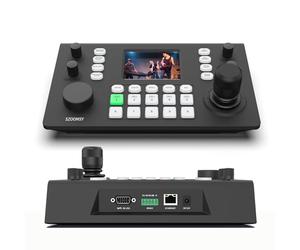 SZOOMSY Controlador PTZ, pantalla LCD de 3 pulgadas, vista previa de decodificación en tiempo real, compatible con Ndi Poe, Visca Pelco-D/P, Rs422/Rs485, Rs232 y Rj45, adecuado para iglesia en vivo