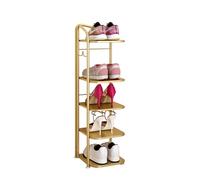 SZPLLZY Zapatero Alto de 8 Niveles, de Metal Resistente y Estrecho, apilable, Ideal para Entrada y Mayor aprovechamiento del Espacio (Color: Dorado, tamaño: 5 Niveles)