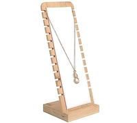 SZQIUNUBI Soporte De JoyeríA De Bambú 12 Ranuras Soporte De Joyas Collares Cadena Collares Soporte De JoyeríA De Madera Colgante Organizador De Cadena Larga Para Collares, Pulseras, Etc（Blanco）