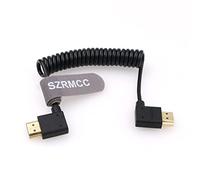 SZRMCC 8k HDMI 2.1 Cable HDMI ángulo Lzquierdo a ángulo Recto en Espiral de Cable Suave Para Z Cam E2 Portkeys BM5 Atomos Shinobi Ninjav V Monitor Sony Canon Camera