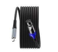 SZRMCC Cable USB C a XLR USB tipo C a XLR de 3 pines macho para micrófono trenzado para iPhone, smartphone, amplificador, altavoz, consola, micrófono Shure (XLR hembra, 3 m, 9.8 pies)