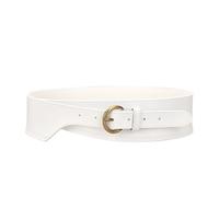 SZRXKJ Cinturón elástico ancho para mujer, 105 cm de largo, con hebilla, cinturón de cintura elástico, Blanco, Talla única