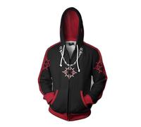SZRXKJ Hombre/Mujer Con Capucha Color Patchwork Kingdom Hearts Serie Cardigan Negro Sudaderas, Negro , XL