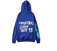 SZRXKJ Sudadera con capucha de manga larga con letras Kanye Lucky Me I See Ghost Print Color Patchwork Suéter Sudaderas, Azul3, M