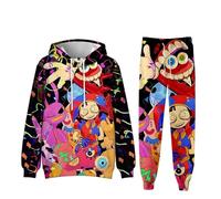 SZRXKJ Sudadera con capucha unisex negra con estampado multicolor The Amazing Digital Circus Gaming Anime, negro1, 3XL