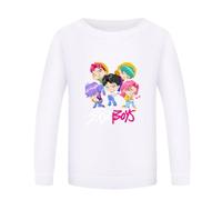 SZRXKJ Unisex O-Neck Casual Fashion Pop Design Saja Boys Anime Manga Larga 13 Colores Disponibles Sudadera, Blanco, 110