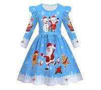 SZRXKJ Vestido de Navidad para niños de 3 a 12 años (azul, 120)