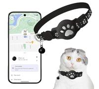 szseynmy Collar GPS Gatos, GPS para Gatos sin Cuota Mensual. Collar Localizador Compatible con goo- gle Find My (Solo Android), No Requiere SIM (Collar + rastreador Blanco)