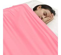 SZSMART Manta de compresión sensorial para niños, sábana de licra y elastano, manta transpirable con peso sensorial para aliviar el estrés para niños con autismo y ansiedad (rosa, doble/136 x 147 cm)
