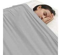SZSMART Manta de compresión sensorial para niños, sábana de licra y elastano, manta transpirable con peso sensorial para aliviar el estrés para niños con autismo y ansiedad (gris, doble/136 x 147 cm)
