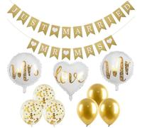 SZSMW 11 Piezas Decoracion Boda - ReciéN Casados - Just Married - Perfecto para Despedidas de Soltera, Compromisos, Bodas, Aniversarios, Decoraciones, Adecuado para Todas Las Ocasiones