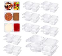 SZSMW 16 Contenedores de Condimentos Dobles - Contenedor de Bocadillos Dobles - Adecuado para Almacenar Almuerzo, Bocadillos, Mermeladas, Yogurt, Frutas, Ensaladas, Especias