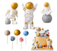 SZSMW Paquete de 3,Adornos CumpleañOs - DecoracióN Tarta CumpleañOs - Adecuado Para Decoraciones de Fiestas de Astronautas,Fiestas TemáTicas Espaciales