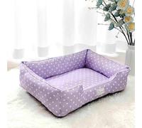 SZSXYBZ Sofá cama transpirable y acogedor para mascotas con funda desmontable, cojín lavable con relleno de algodón PP para mascotas, antideslizante y práctico sofá para mascotas (morado, 58 x 48 cm)