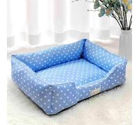 SZSXYBZ Sofá cama transpirable y acogedor para mascotas con funda desmontable, cojín lavable con relleno de algodón PP para mascotas, antideslizante y práctico sofá para mascotas (azul, 70 x 55 cm)